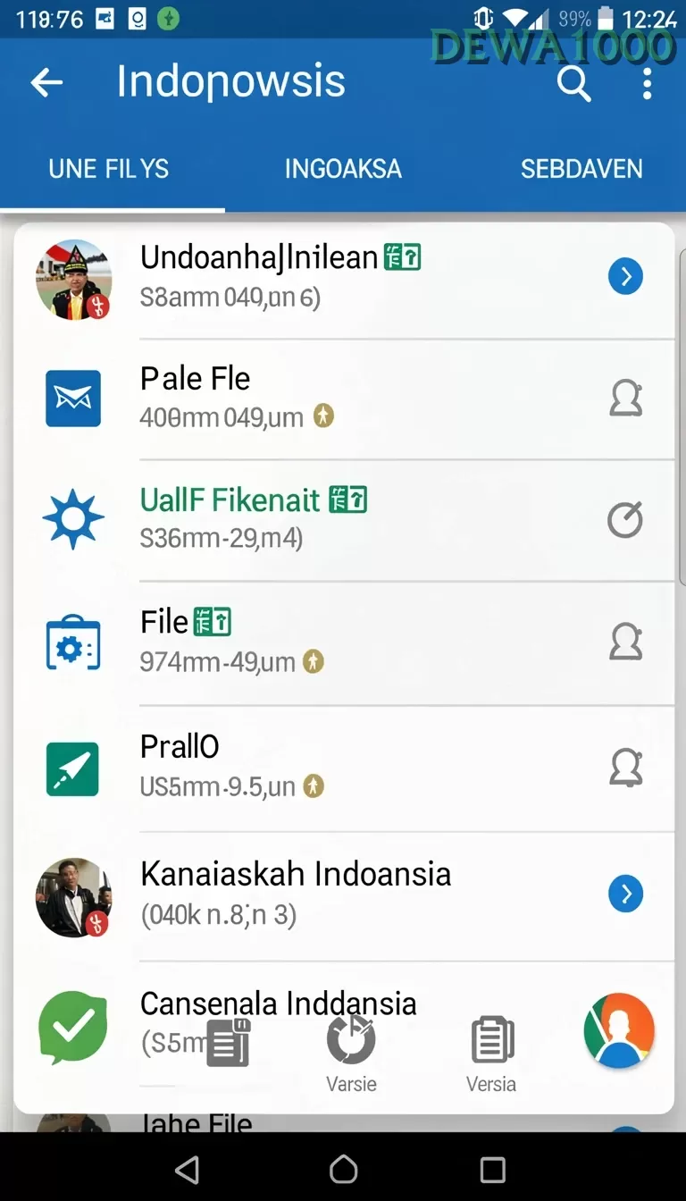 Cuplikan layar PP123 — menu navigasi