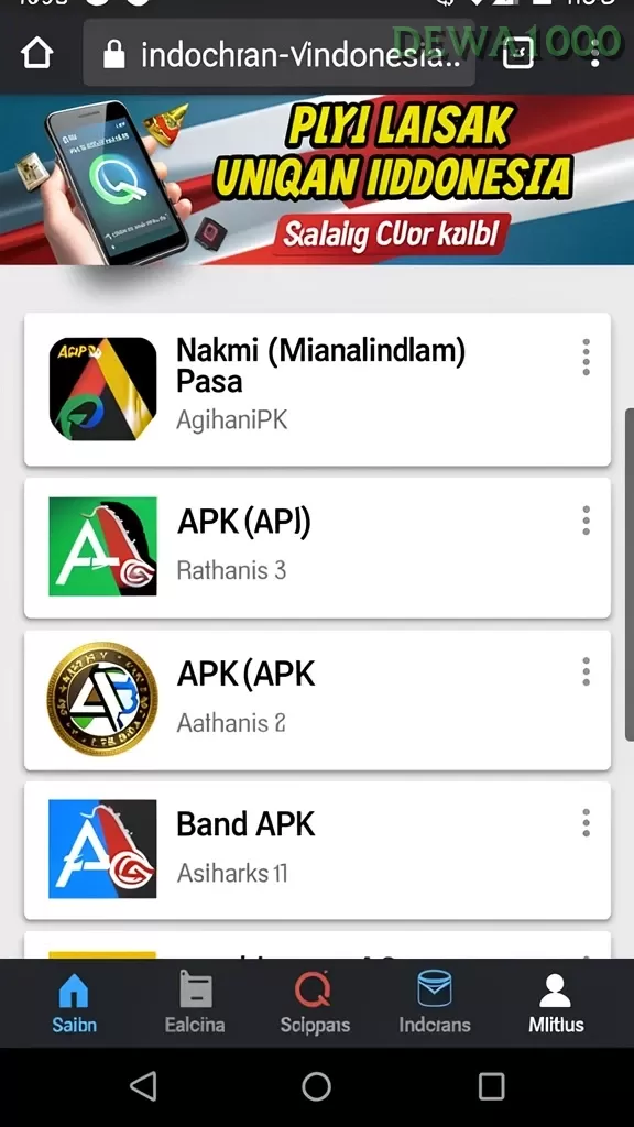 Cuplikan layar RPWIN1 — halaman utama
